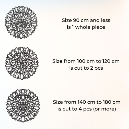 Mandala din lemn sculptată cu laser pentru perete, în decor Gold Oak