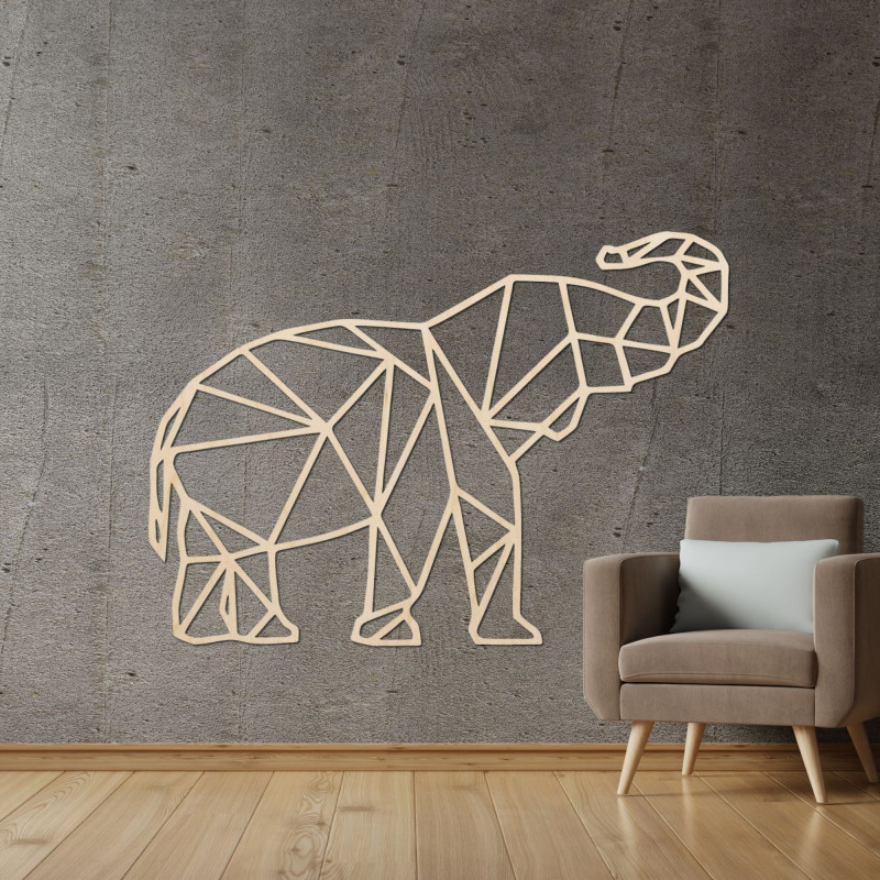 Pictură murală Forma geometrică a unui elefant - FELVINA