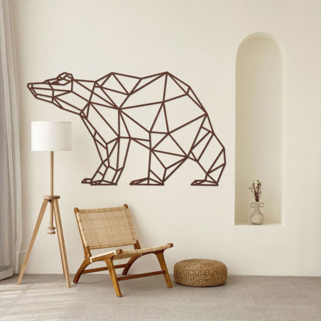 Ursuleț geometric din lemn - decorațiune modernă de perete
