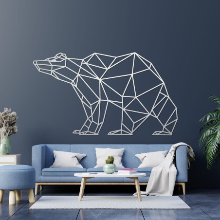 Ursuleț geometric din lemn - decorațiune modernă de perete