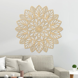 Mandala din lemn floare de arta de perete de viață. 2