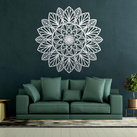 Mandala din lemn sculptată cu laser pentru perete - decor nordic boho