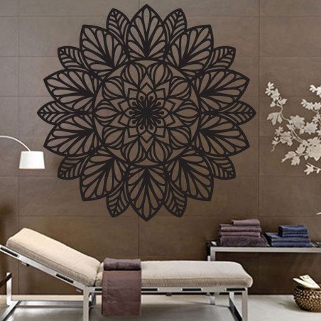 Mandala din lemn sculptată cu laser pentru perete - decor nordic boho