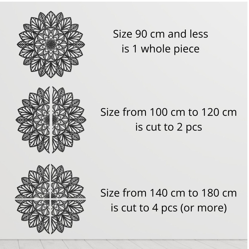 Mandala din lemn pentru perete, decor din lemn