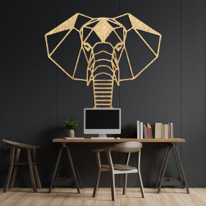 Decor de perete din lemn cu cap de elefant - ROYON