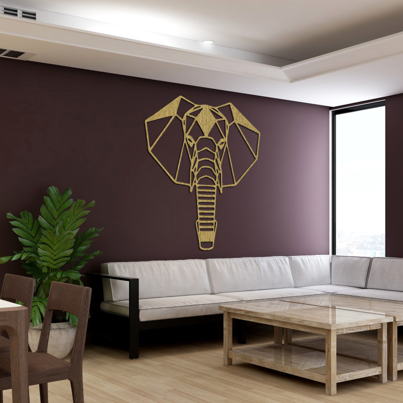 Decor de perete din lemn cu cap de elefant - ROYON