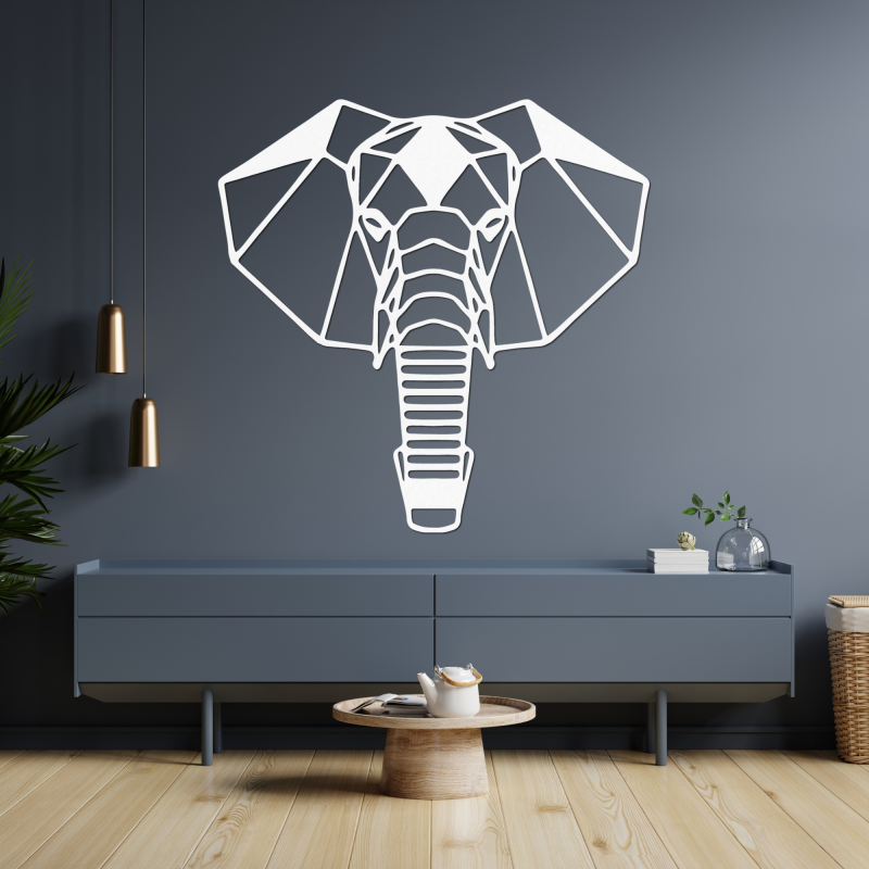 Decor de perete din lemn cu cap de elefant - ROYON