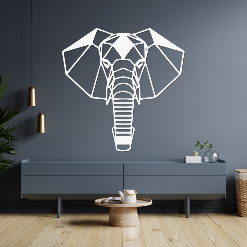 Elegant elefant din lemn, simbolizând puterea, înțelepciunea și prosperitatea