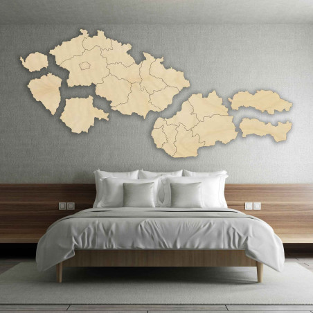 Harta din lemn a Republicii Cehoslovace - Geografie