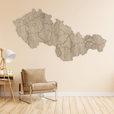 Harta din lemn a Republicii Cehoslovace - Geografie