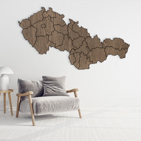 Harta din lemn a Republicii Cehoslovace - Geografie