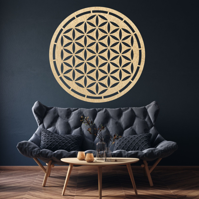 Mandala din lemn, decorațiune de perete - HAAMONY