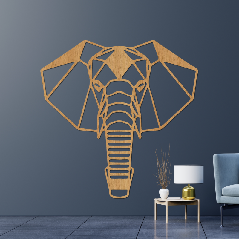 Elegantă imagine de elefant din lemn, simbol al forței și înțelepciunii