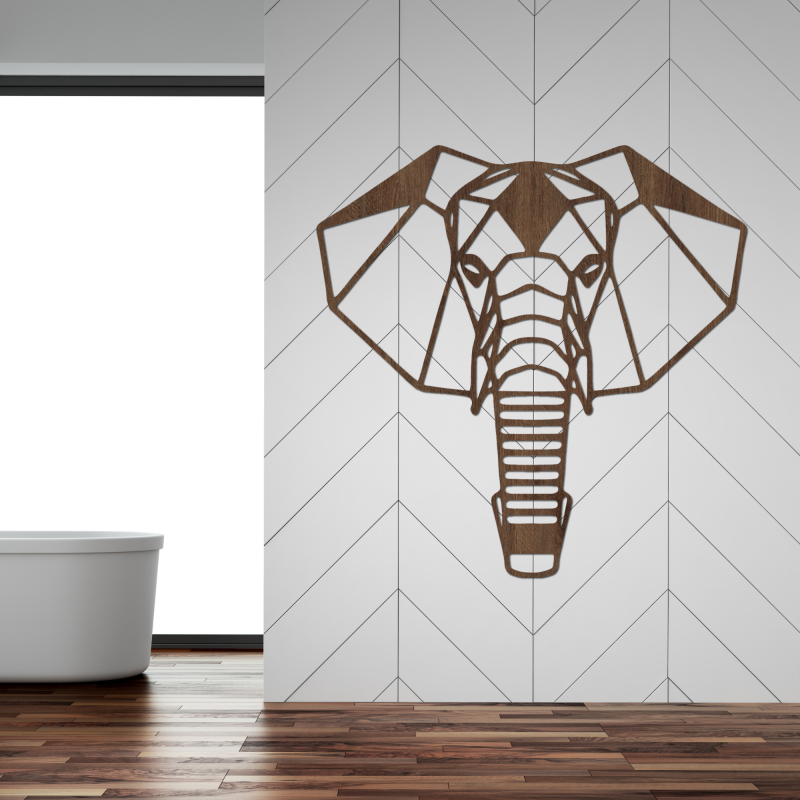 Decor de perete din lemn cap de elefant - LOXODONTA