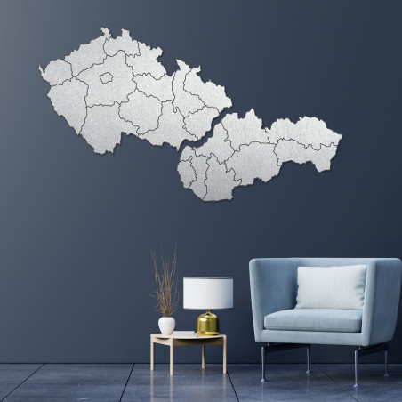 Harta din lemn a Slovaciei și a Republicii Cehe - PUZZLE