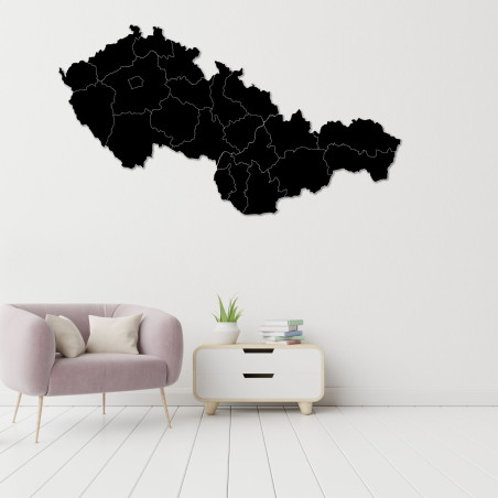 Harta din lemn a Slovaciei și a Republicii Cehe - PUZZLE
