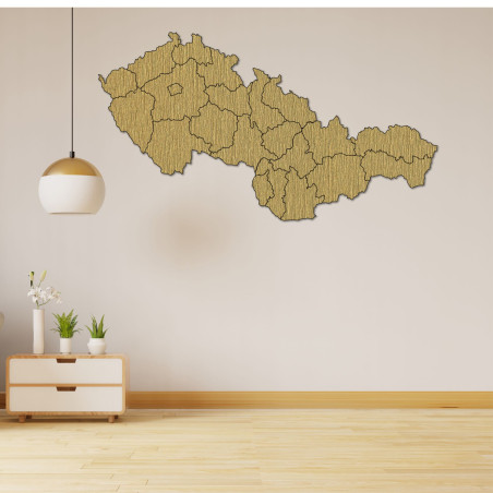 Harta din lemn a Slovaciei și a Republicii Cehe - PUZZLE