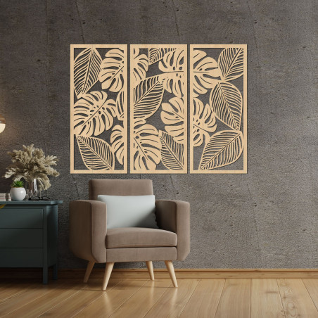 Monstera pictură cu trei fire - LAJFEN