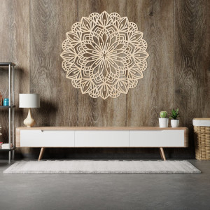 Mandala din lemn pe perete, esență florală - ESSENTIA 2
