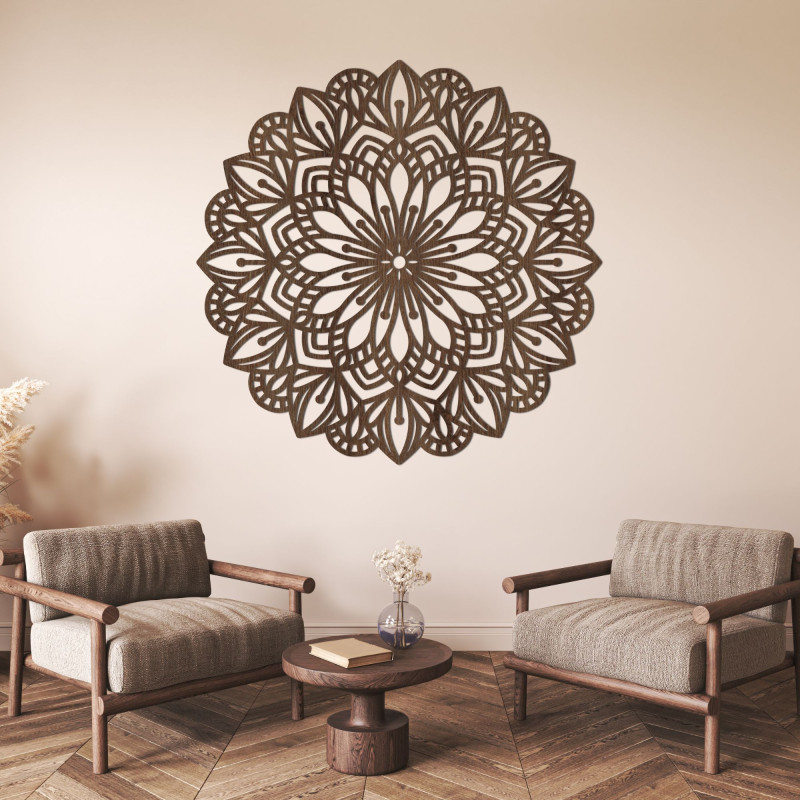 Decorațiune murală din lemn în formă de mandală - PETALUM
