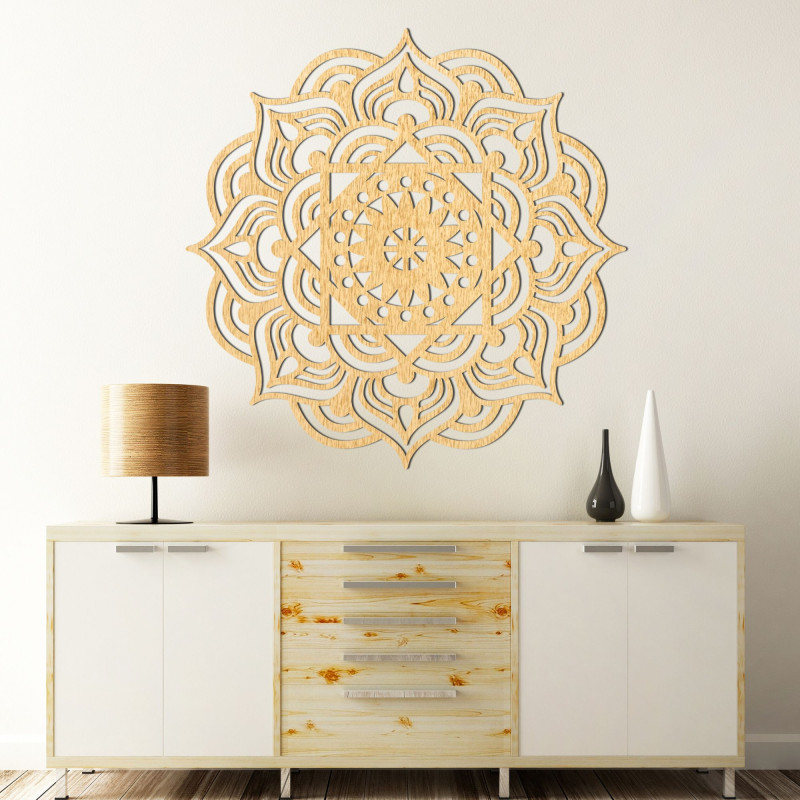 Decor de perete din lemn mandala - ROMANCE