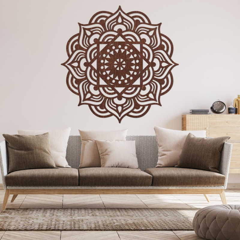 Decor de perete din lemn mandala - ROMANCE