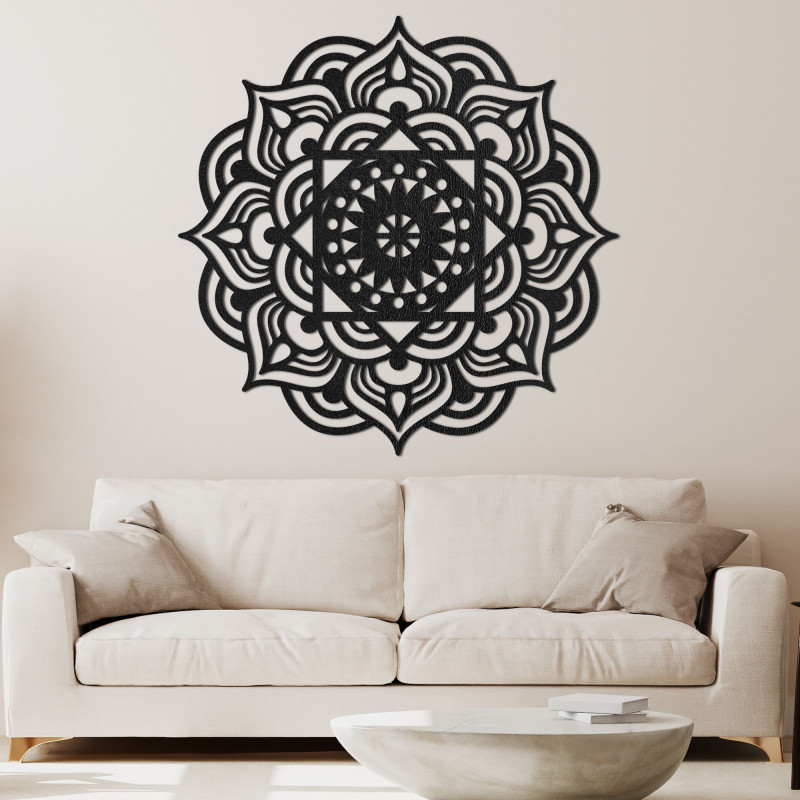 Pictură murală orientală mandala din lemn - SYMMETRY