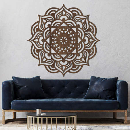 Mandala din lemn pe perete ca pictură