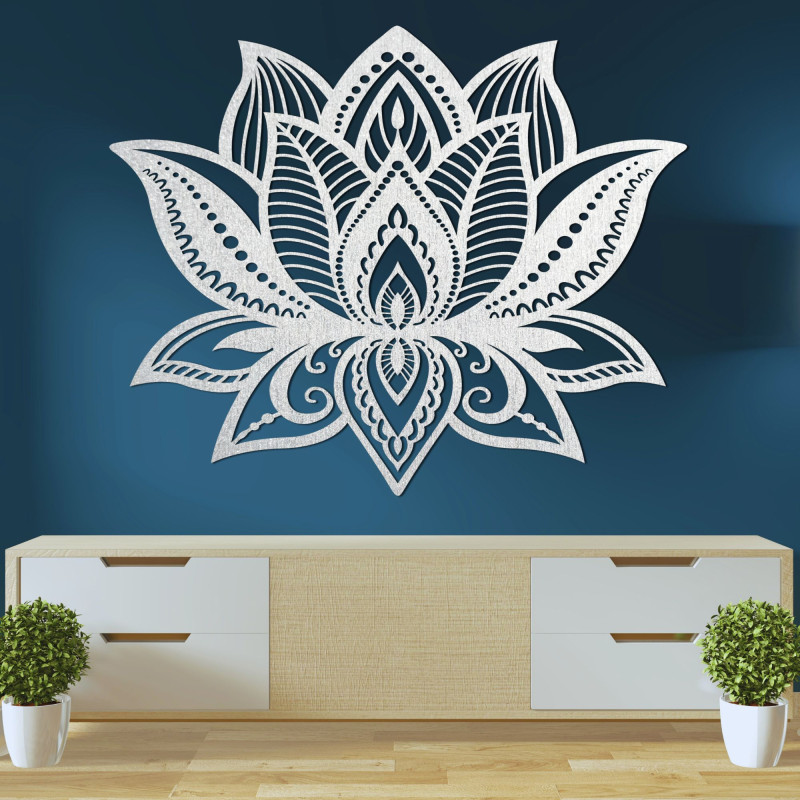 Decorațiune murală mandală florală din lemn - COR LUCIS