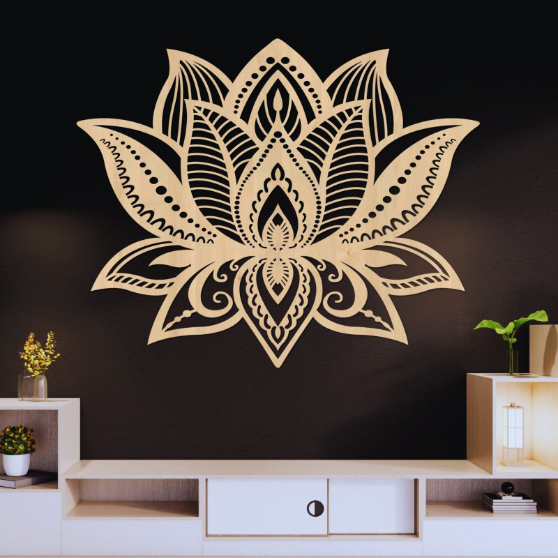 Decor de perete din lemn mandala - FLORALIS