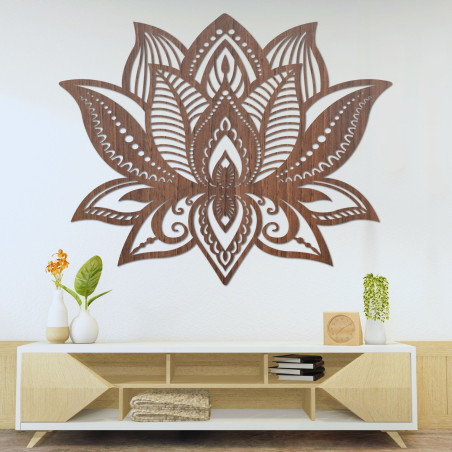 Decor de perete din lemn mandala - LOTOS