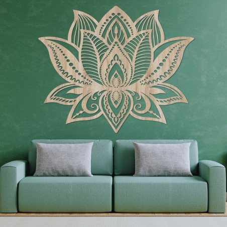 Decor de perete din lemn mandala - LOTOS