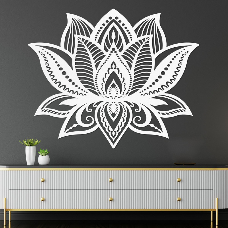 Decorațiune murală cu mandale din lemn - FLORALIS