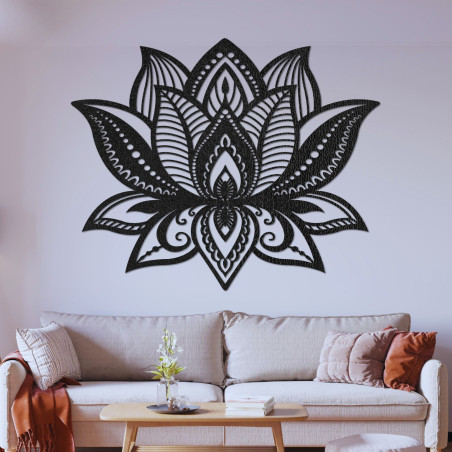 Decor de perete din lemn mandala - LOTOS