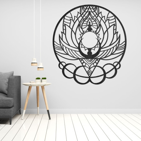 Ornament sculptat din lemn cu motiv de floarea soarelui pentru perete Ornament sculptat din lemn cu motiv de floarea soarelui pentru perete