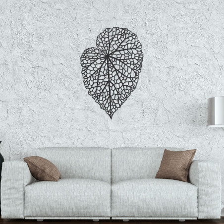 Tablou din lemn cu o frunză în stil minimalist pentru un interior modern și armonios