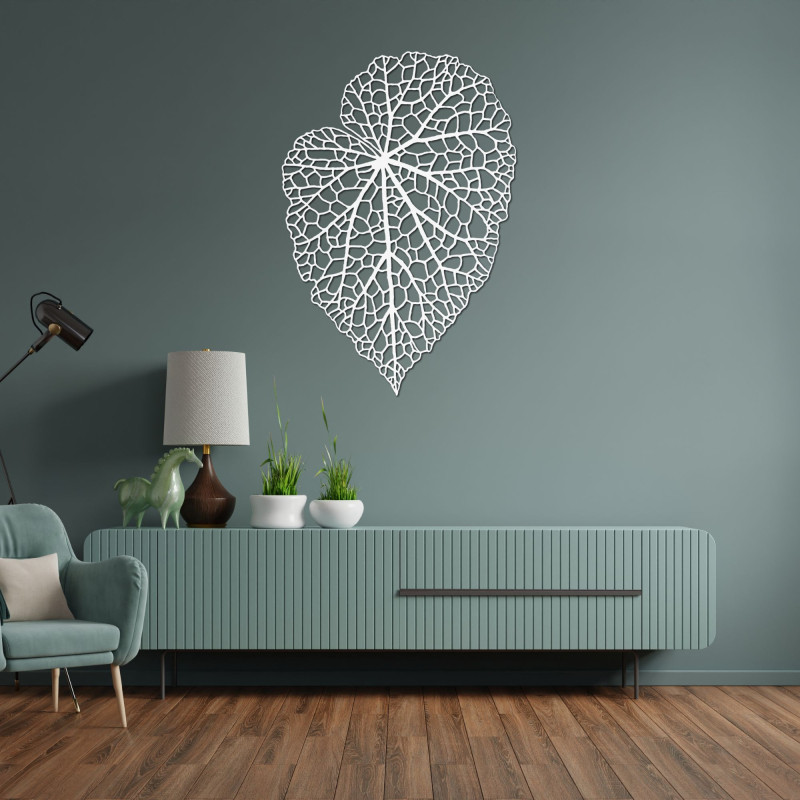 Decorațiune elegantă de perete din lemn cu motiv de frunze și design natural