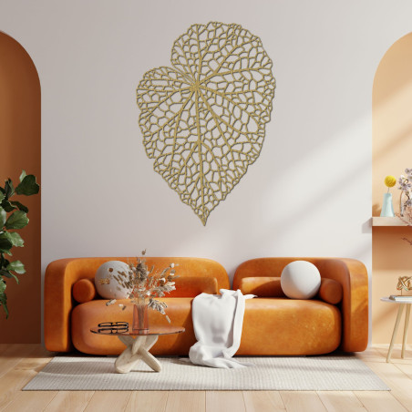 Decorațiune elegantă de perete din lemn cu motiv de frunze și design natural