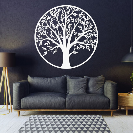 Copac modern din lemn al vieții pe perete pentru un interior elegant