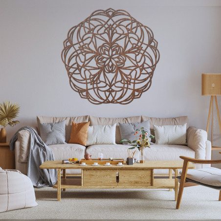 Mandala din lemn pe perete – Decorațiune murală modernă