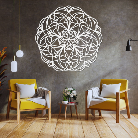 Mandala din lemn pe perete – Decorațiune murală modernă