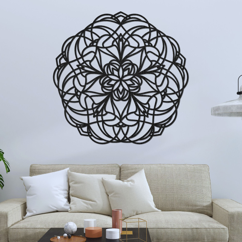 Mandala din lemn pe perete – Decorațiune murală modernă
