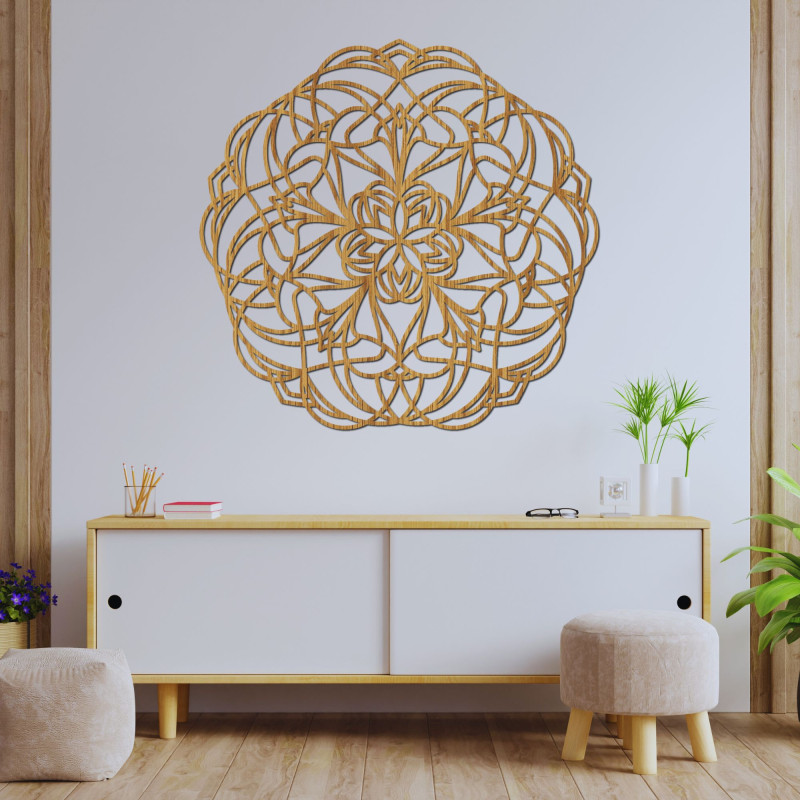 Decor de perete din lemn sculptat mandala - MOLLIS