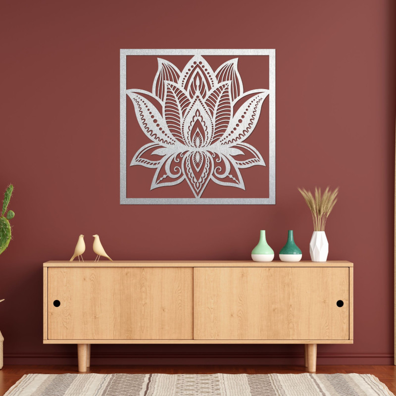 Mandala floare de lotus design de perete pătrat - ALAKSTRA