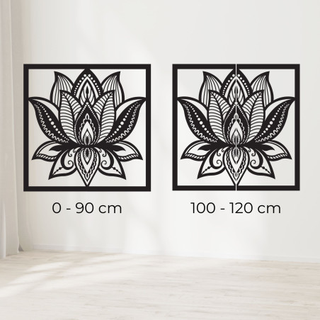 Mandala floare de lotus design de perete pătrat - ALAKSTRA