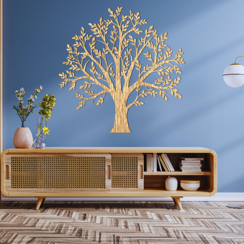 Copacul Vieții din lemn ca decorațiune modernă de perete