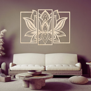 Impresionantă floare de lotus decorativă din lemn - PURUS