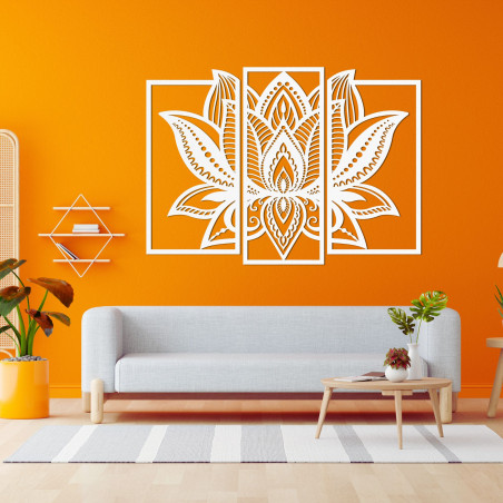 Decorațiune de perete din mai multe piese, floare de lotus - FLORIDUS
