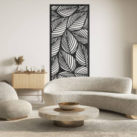 Tablou din lemn pentru perete – frunze, tablou dreptunghiular - FLORS