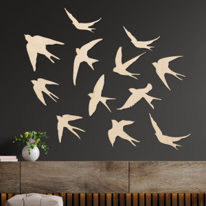 Decor de perete din lemn - FLOCK